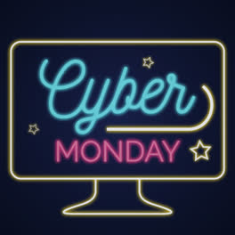 Una-Animación-De-Un-Fondo-De-Venta-De-Cyber-Monday-En-Estilo-Neón.