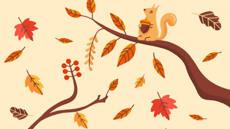 Eine-Animation-Eines-Vintage-Herbst-Hintergrunds-Im-Vintage-Stil