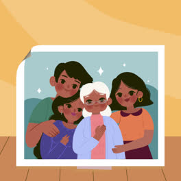 Una-Animación-De-Una-Ilustración-Del-Día-Internacional-De-Las-Familias-Dibujada-A-Mano