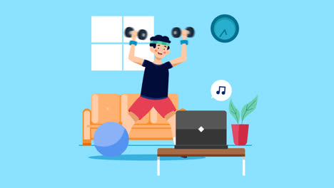 An-animation-of-a-Training-at-home-concept