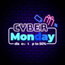 Eine-Animation-Eines-Cyber-Monday-Konzepts-Mit-Neon-Design