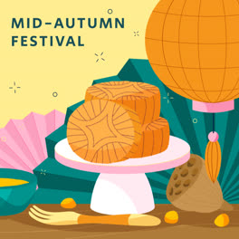 Una-Animación-De-Un-Fondo-Plano-Para-La-Celebración-Del-Festival-Del-Medio-Otoño.