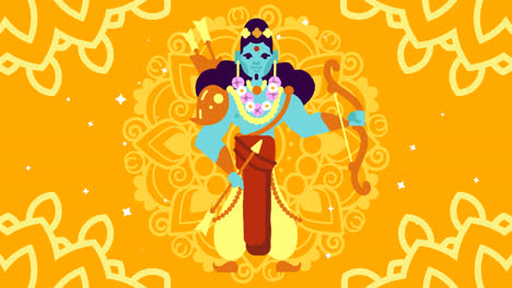 An-animation-of-a-Lord-rama-with-arrow-and-bow