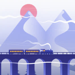 An-animation-of-a-Train-background-crossing-a-beautiful-landscape