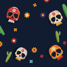 Una-Animación-De-Un-Fondo-Creativo-Del-Día-De-Muertos.