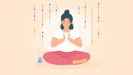 Una-Animación-De-Una-Ilustración-Orgánica-Plana-De-Personas-Meditando.