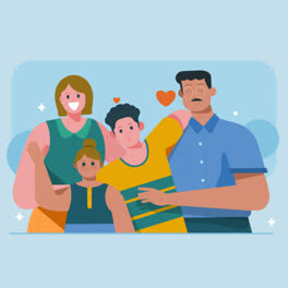 Eine-Animation-Einer-Organischen-Flachen-Illustration-Zum-Internationalen-Tag-Der-Familie