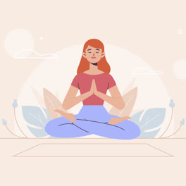 An-animation-of-a-Woman-in-yoga-position-for-landing-page