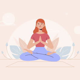 Eine-Animation-Einer-Frau-In-Yogaposition-Für-Die-Landingpage