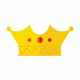 An-animation-of-a-Various-gold-crowns-in-flat-design