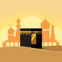 Eine-Animation-Einer-Flachen-Eid-Al-Adha-Illustration