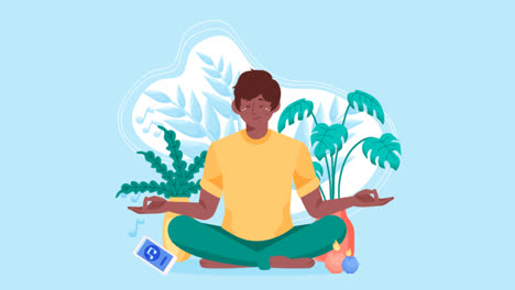 Una-Animación-De-Una-Ilustración-Orgánica-Plana-De-Personas-Meditando.