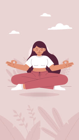 Una-Animación-De-Una-Ilustración-Orgánica-Plana-De-Personas-Meditando.