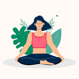 Una-Animación-De-Una-Ilustración-Orgánica-Plana-De-Personas-Meditando.