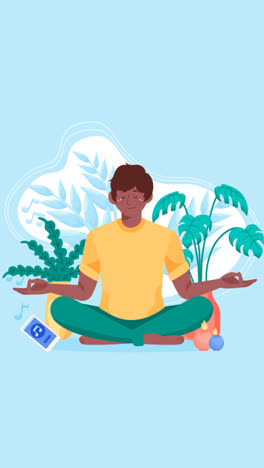 Una-Animación-De-Una-Ilustración-Orgánica-Plana-De-Personas-Meditando.