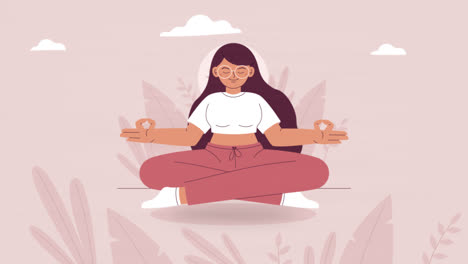 Una-Animación-De-Una-Ilustración-Orgánica-Plana-De-Personas-Meditando.