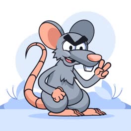 Eine-Animation-Einer-Handgezeichneten-Cartoon-Illustration-Einer-Bösen-Ratte