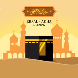 Una-Animación-De-Una-Ilustración-Plana-De-Eid-Al-Adha.