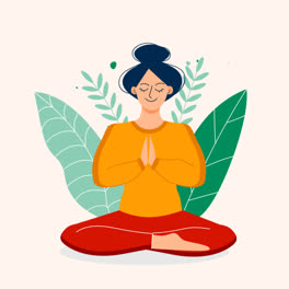 An-animation-of-a-Organic-flat-people-meditating-illustration