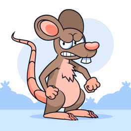 Eine-Animation-Einer-Handgezeichneten-Cartoon-Illustration-Einer-Bösen-Ratte