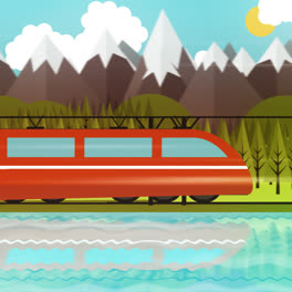 An-animation-of-a-Train-and-landscape