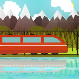 An-animation-of-a-Train-and-landscape