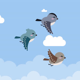 An-animation-of-a-Flat-flying-bird-background