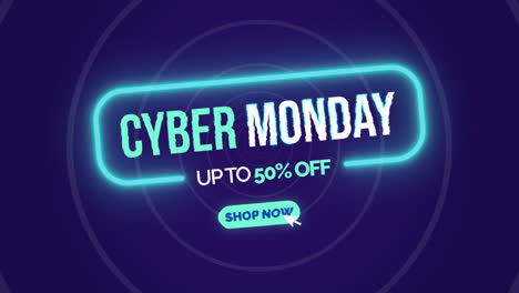 Eine-Animation-Eines-Cyber-Monday-Bannerpakets-Im-Flat-Design