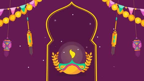 An-animation-of-a-Flat-background-for-diwali-festival-celebration