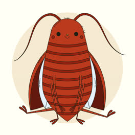 Una-Animación-De-Una-Ilustración-De-Dibujos-Animados-De-Una-Cucaracha-Dibujada-A-Mano.