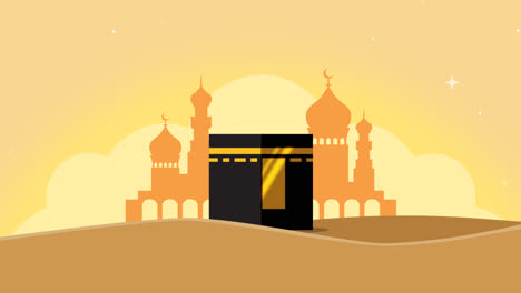 Eine-Animation-Einer-Flachen-Eid-Al-Adha-Illustration