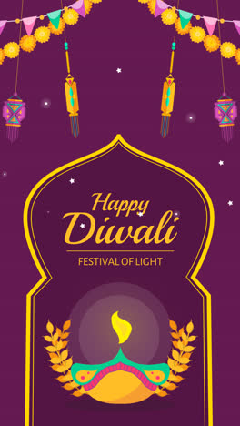 Una-Animación-De-Un-Fondo-Plano-Para-La-Celebración-Del-Festival-De-Diwali.