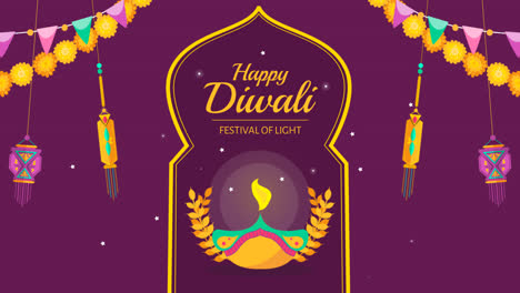 Una-Animación-De-Un-Fondo-Plano-Para-La-Celebración-Del-Festival-De-Diwali.