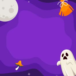 Eine-Animation-Eines-Flachen-Hintergrunds-Für-Die-Feier-Der-Halloween-Saison