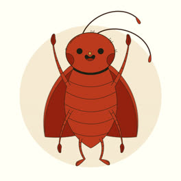 Una-Animación-De-Una-Ilustración-De-Dibujos-Animados-De-Una-Cucaracha-Dibujada-A-Mano.