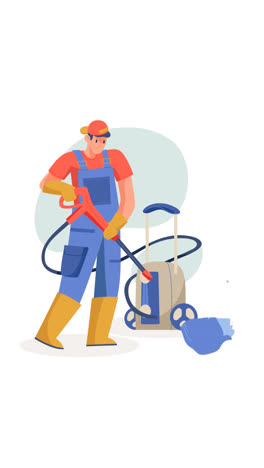 An-animation-of-a-Hand-drawn-power-washing-cartoon-illustration