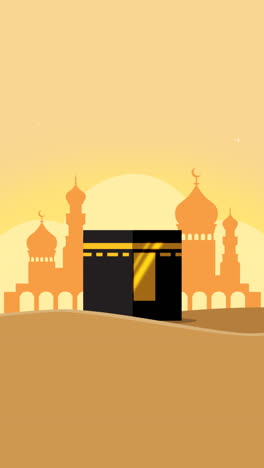 Eine-Animation-Einer-Flachen-Eid-Al-Adha-Illustration