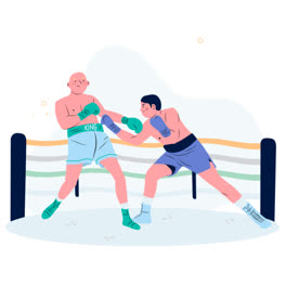 Una-Animación-De-Una-Ilustración-Dibujada-A-Mano-De-Boxeo.