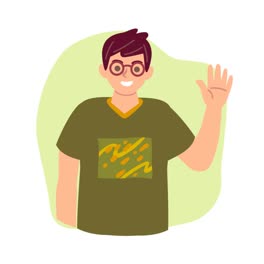 An-animation-of-a-Collection-of-people-waving-hand