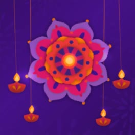 An-animation-of-a-Diwali-background-in-paper-style