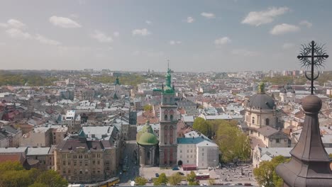 Lemberg,-Ukraine.-Luftstadt-Lemberg,-Ukraine.-Panorama-Der-Altstadt.-Dominikanisch