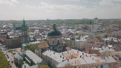 Lvov,-Ukraine.-Aerial-City-Lviv,-Ukraine.-Panorama-of-the-old-town.-Dominican