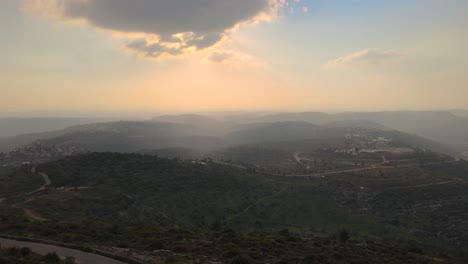 Vista-Aérea-De-Las-Montañas-De-Samaria-Y-Judea,-En-Israel