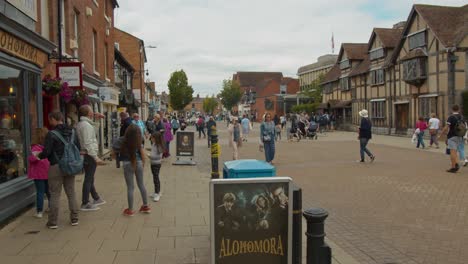 Shakespeares-Geburtshaus-Und-Erste-Wohnstraße,-Stratford-upon-Avon,-Warwickshire,-England