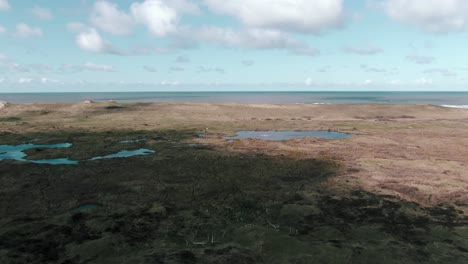 Offshore-Sumpfland-Am-Sanddünenmeer-Auf-Der-Insel-Texel-An-Sonnigen-Tagen-In-Den-Niederlanden