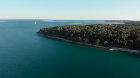 Rocky-Mediterranean-coastline-in-Premantura,-near-Kamenjak-in-Croatia