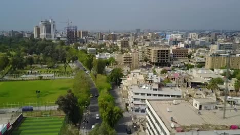 Una-Imagen-Tomada-Con-Un-Dron-De-La-Ciudad-De-Bagdad