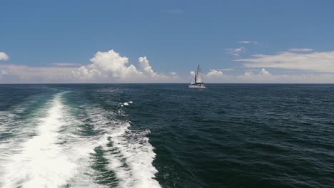 A-shot-of-a-Sailing-yacht-sailing-in-the-distance