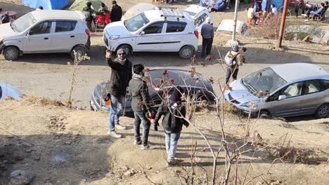 crowd-people-camping-in-lamountain-at-misty-morning-in-Leh-Ladakh-India