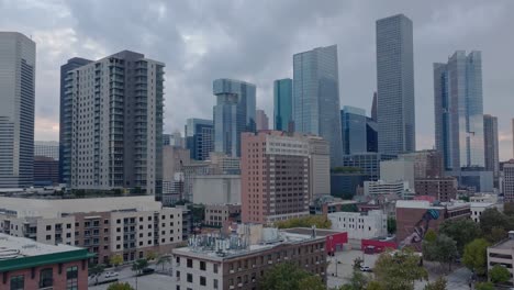 Northeast-view-of-Houston-skyline-on-a-cloudy-day